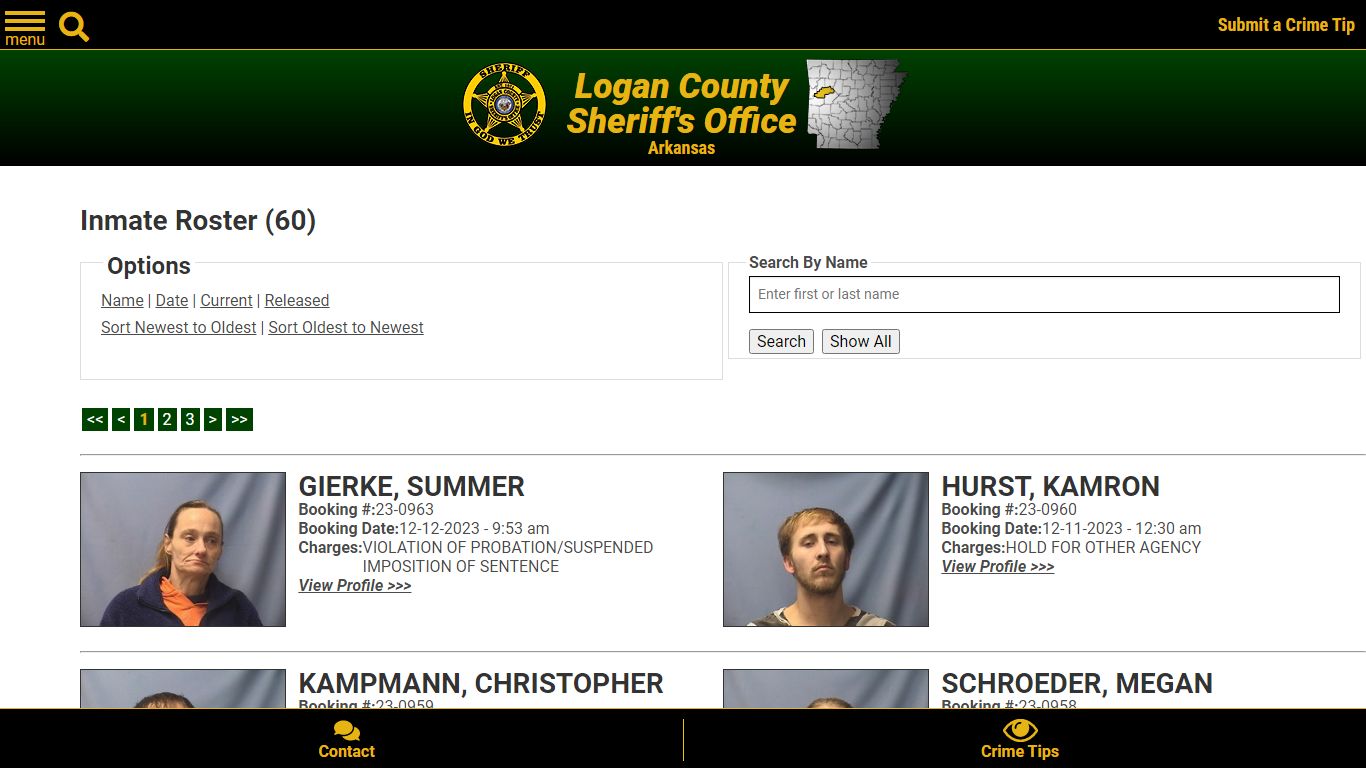 Inmate Roster - Current Inmates Booking Date Descending - Logan County ...
